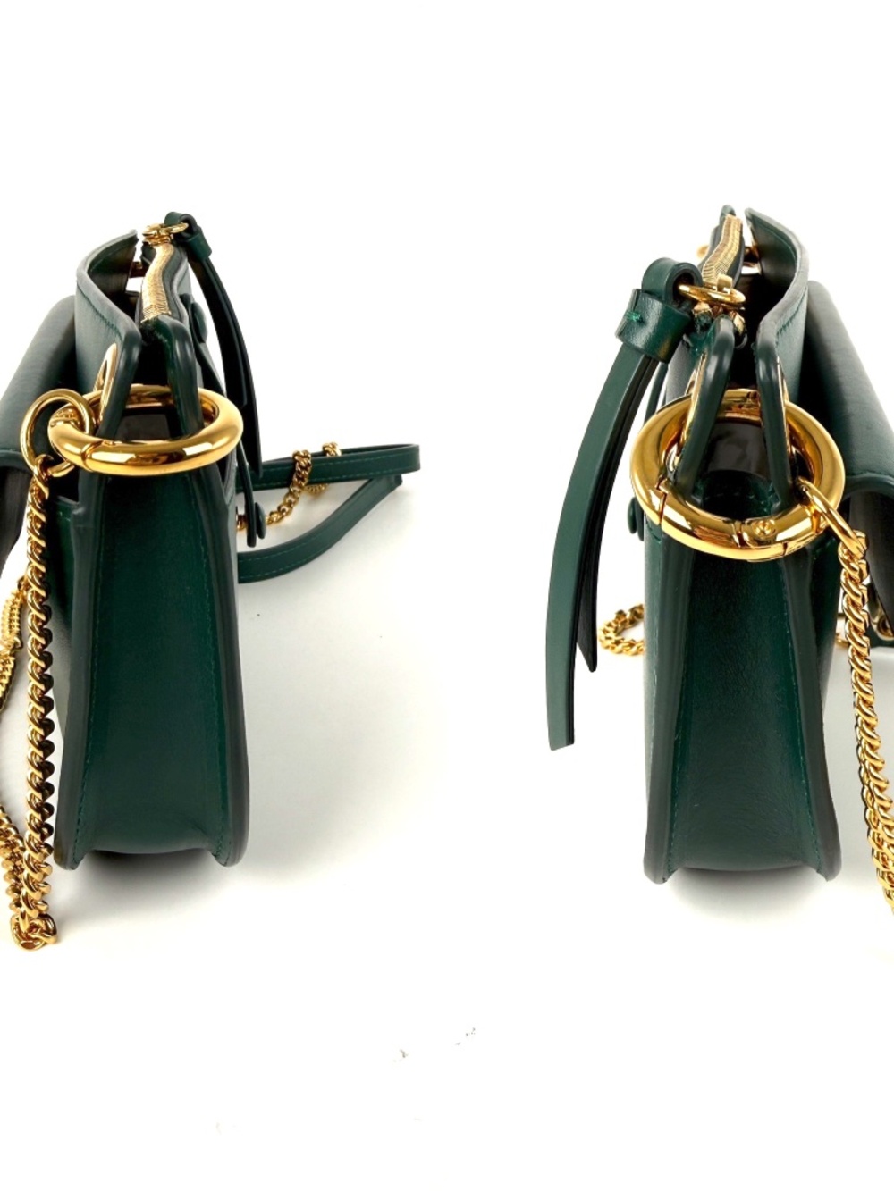 Chloe Tess Chain Green Leather Chain Crossbody Bag - Picture 6 of 16